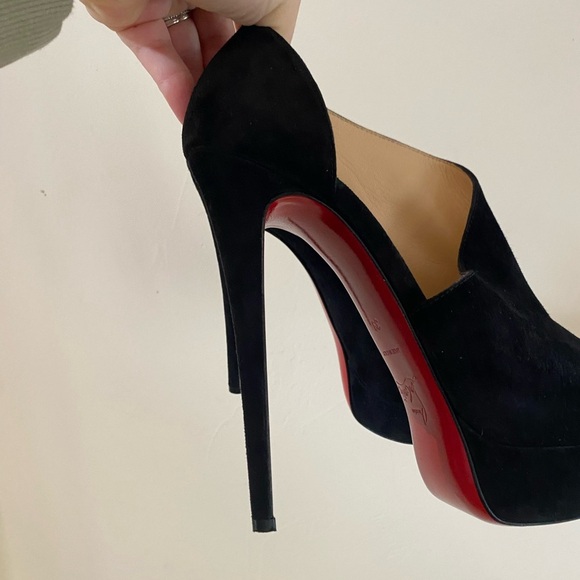 AUTHENTIC CHRISTIAN LOUBOUTIN VEAU VELOURS VERITA 150 BOOTIES 39 SUEDE BLACK - Picture 8 of 16